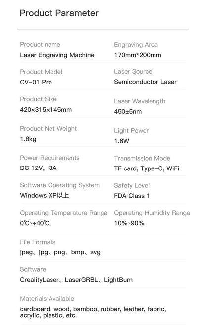 Grabadora Láser Creality CV-01 Pro