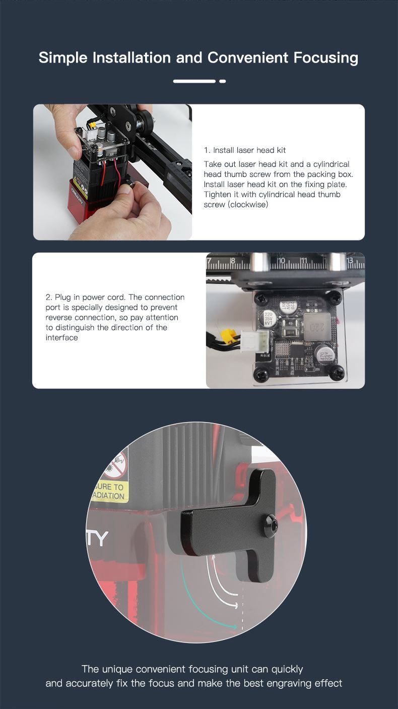 Módulo Grabador Láser 1.6W 24V para Ender 3 S1, S1 Pro y S1 Plus