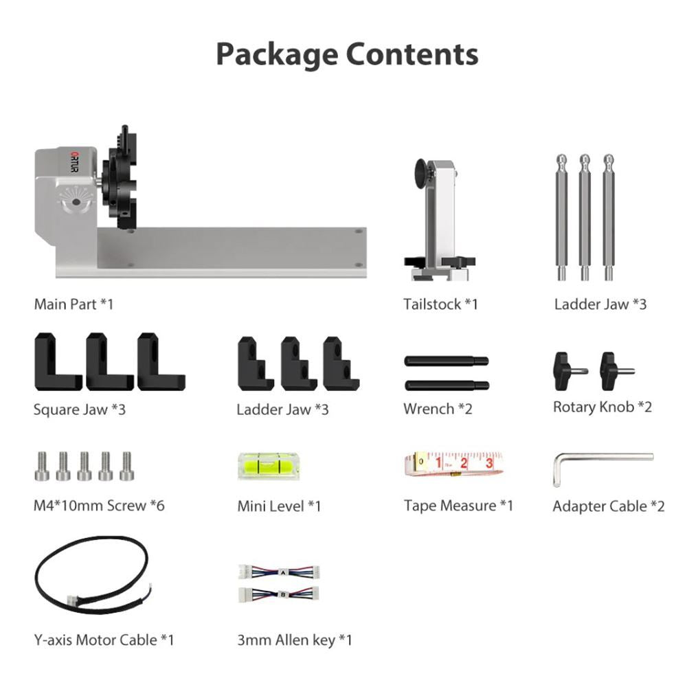 Mandril Giratorio Ortur YRC1.0 para Grabadora Láser
