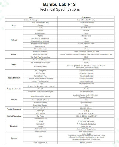 Impresora 3D Bambu Lab P1S Combo AMS